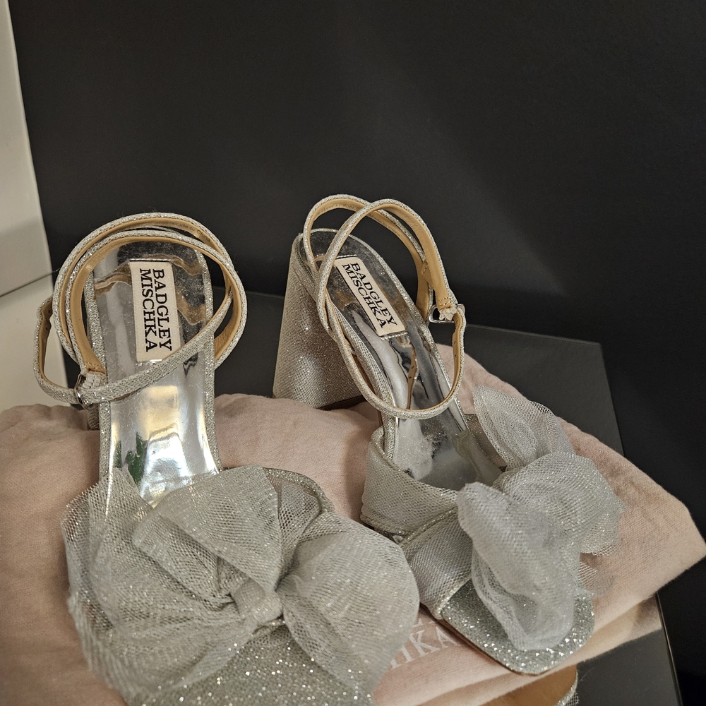 Badgley Mischka Silver Bridal Shoes